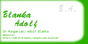 blanka adolf business card